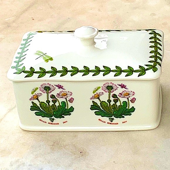 BOTANIC GARDEN BY PORTMEIRION BOX WITH LID RECTANGULAR NEW PANCYS BUTTERFLYS - Picture 2 of 12